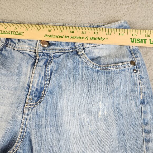 Womens Size 6 Bootcut Studded Flap Pockets Classic Y2K Avril Code Bleu Denim - Picture 3 of 9